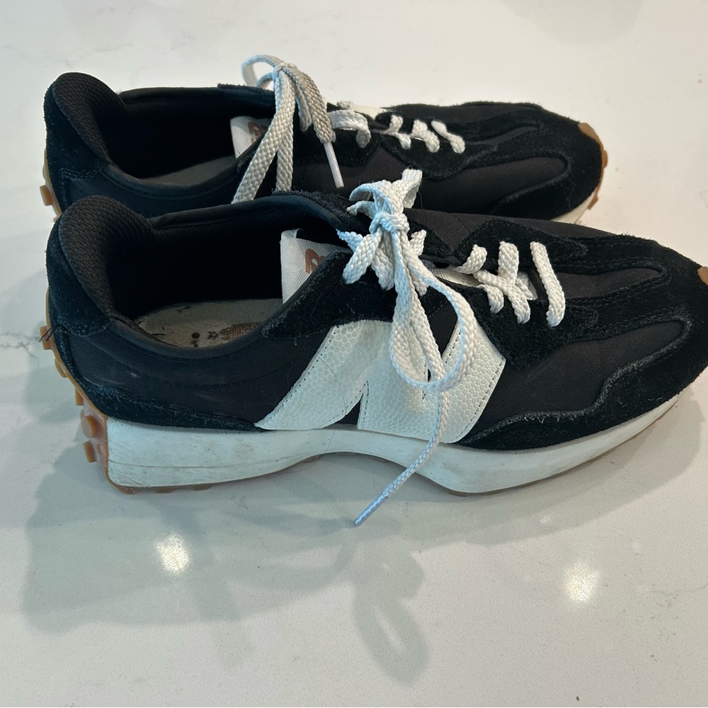 New Balance Black and White 327 Sneakers